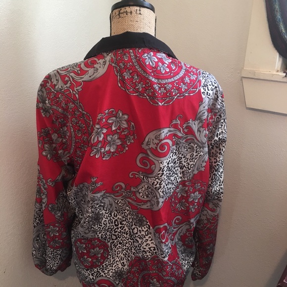 Vintage 80s Kim Rogers Full Zip Floral Jacket - Picture 5 of 7